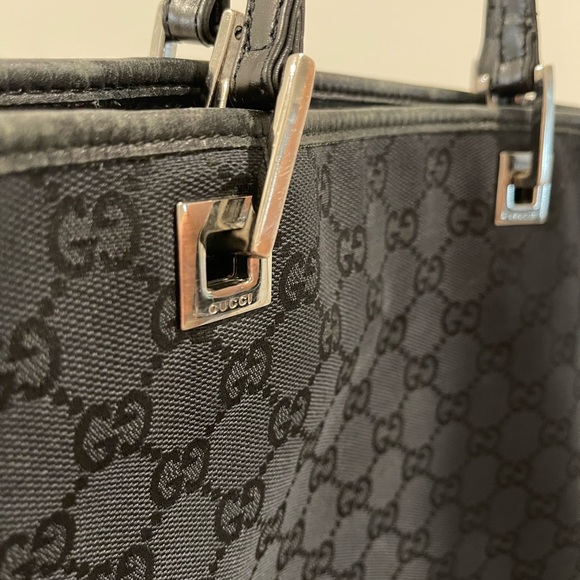 Gucci GG Monogram Black Tote Authentic - Picture 3 of 9